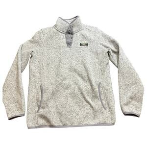 Women's L.L.Bean Sweater Fleece Pullover Gray Sweatshirt Size Small Regular